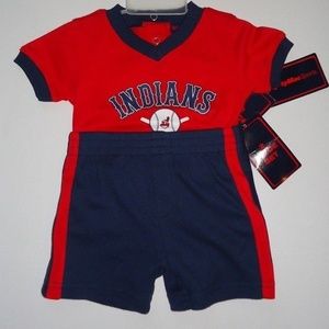 CLEVELAND INDIANS BODYSUIT SHORTS BOYS CHIEF WAHOO
